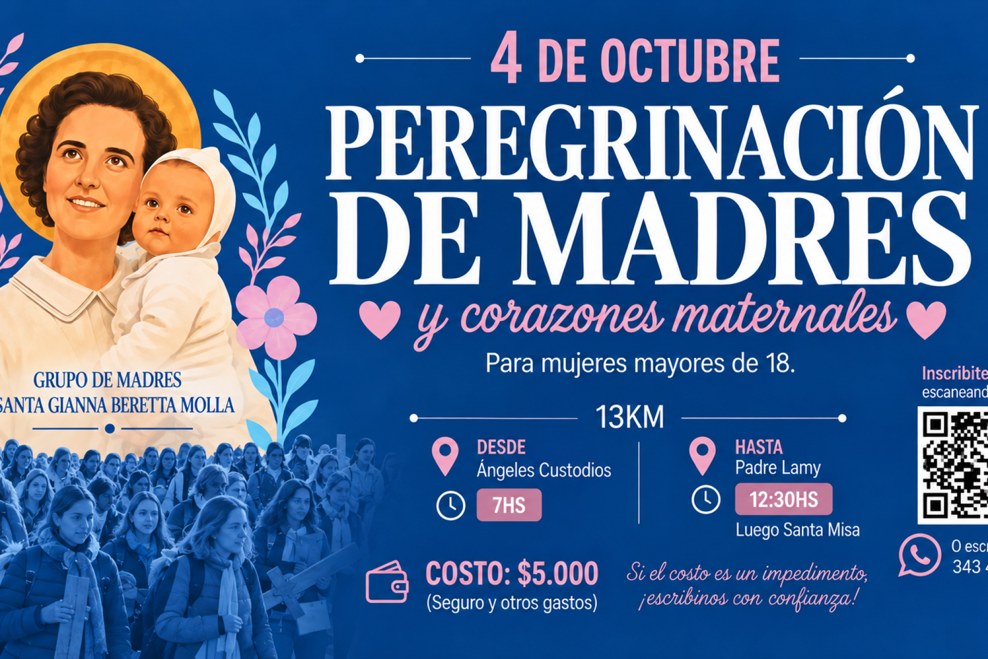 5.ª Peregrinación de Madres: “Caminamos por Dios, por la Patria, por nuestras familias y por la Vida”